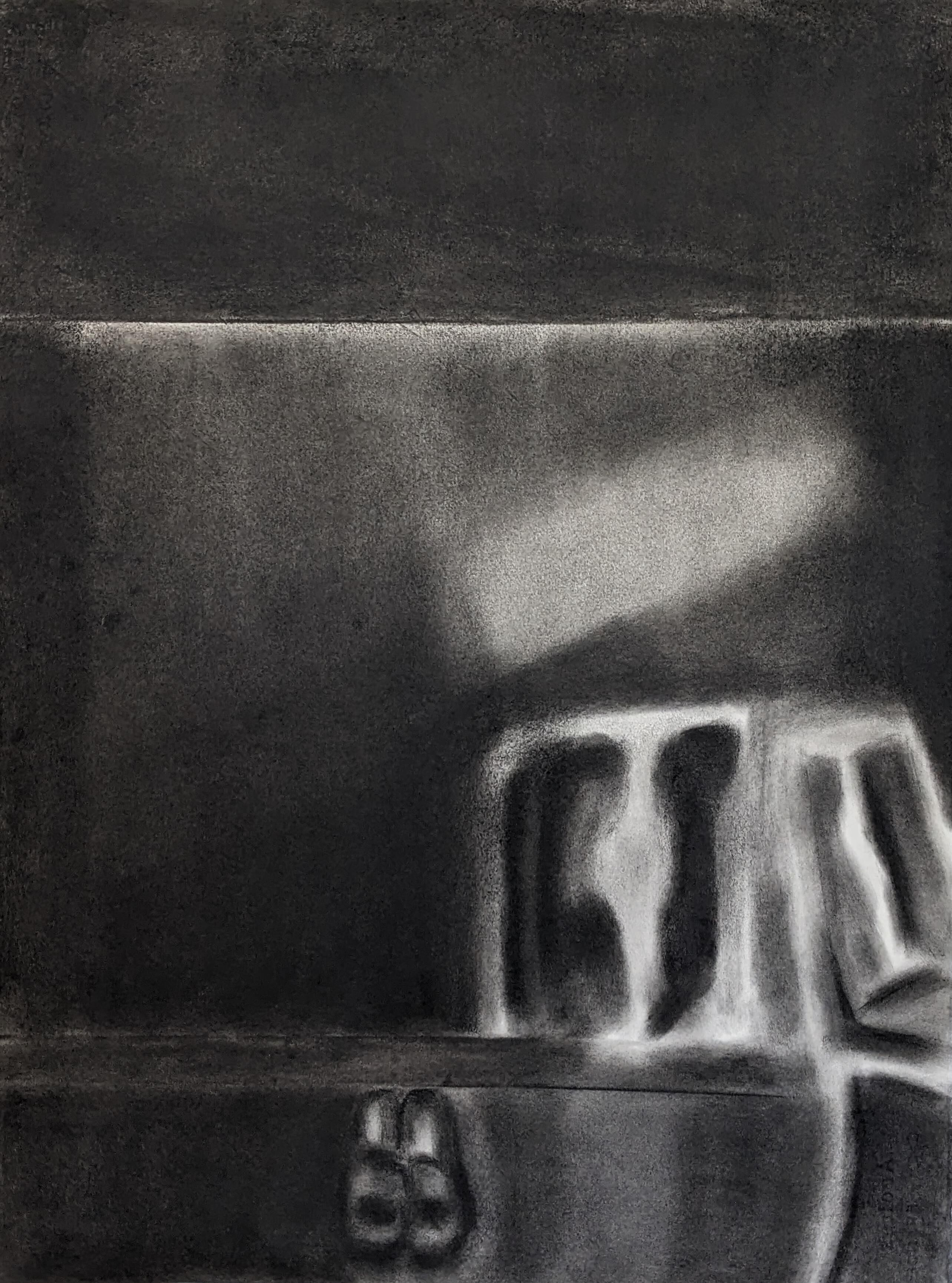 Drawing Portrait without a face series Chair and slippers