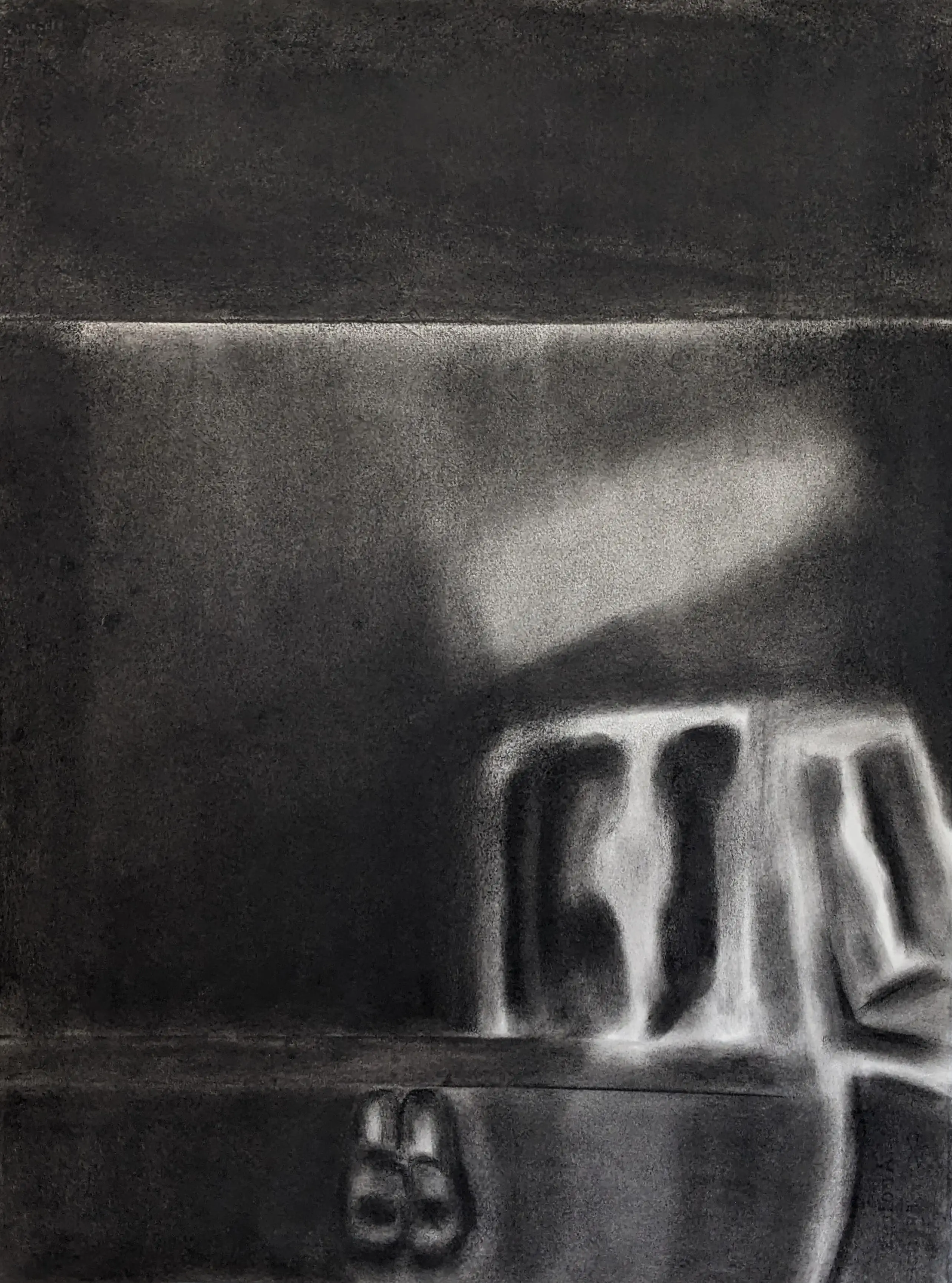 Drawing Portrait without a face series Chair and slippers