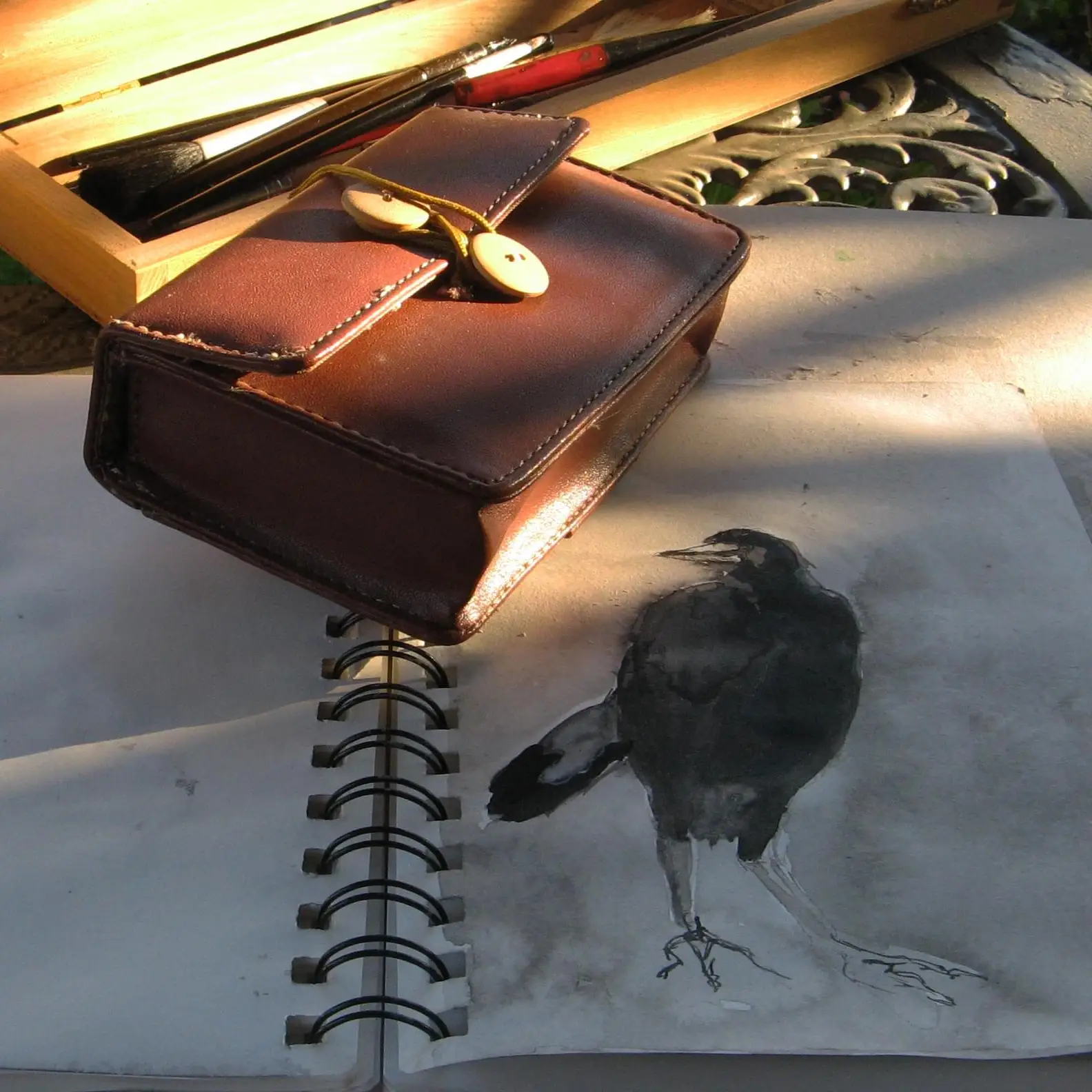 drawing magpies when my thumb joint was recreated
