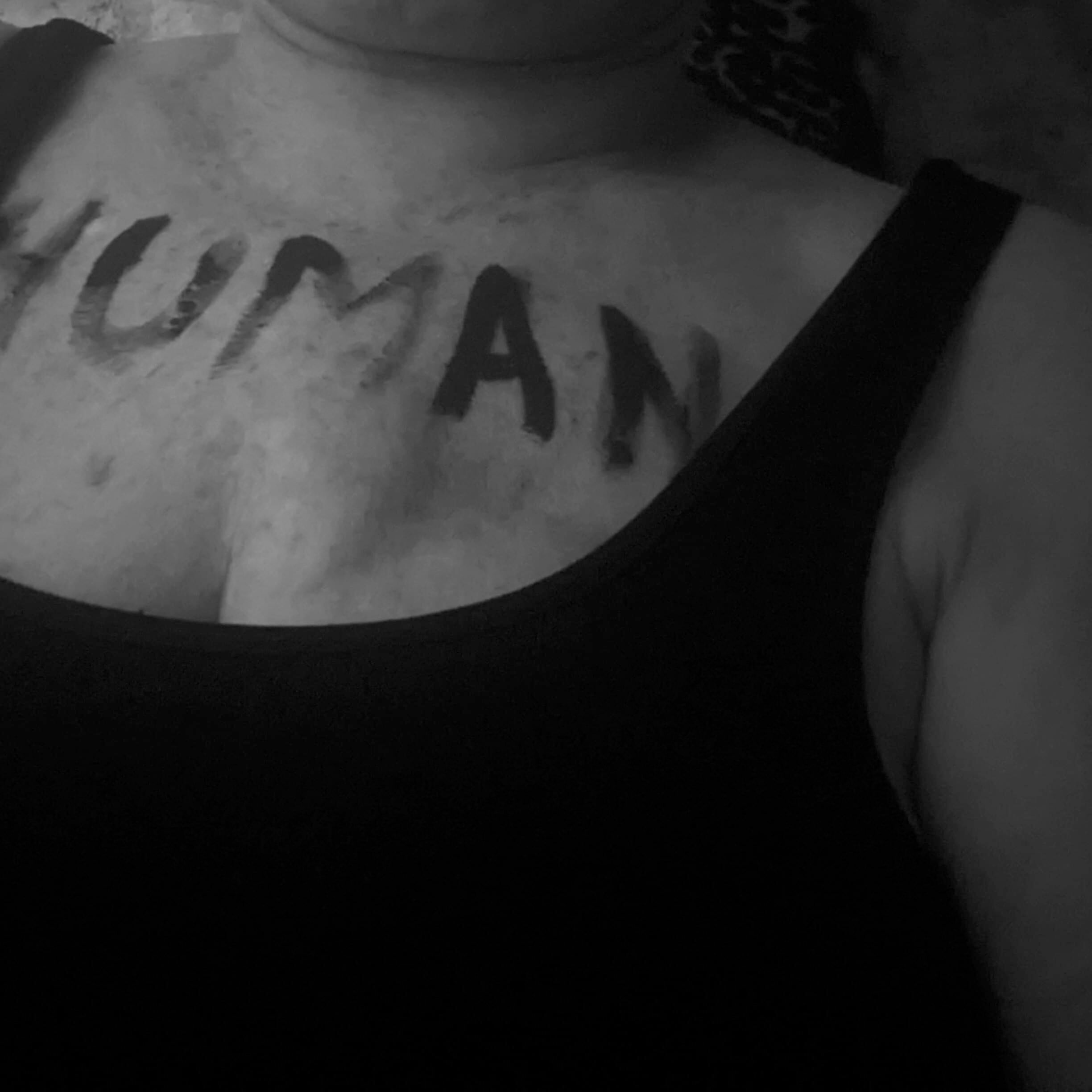 human charcoal on flesh