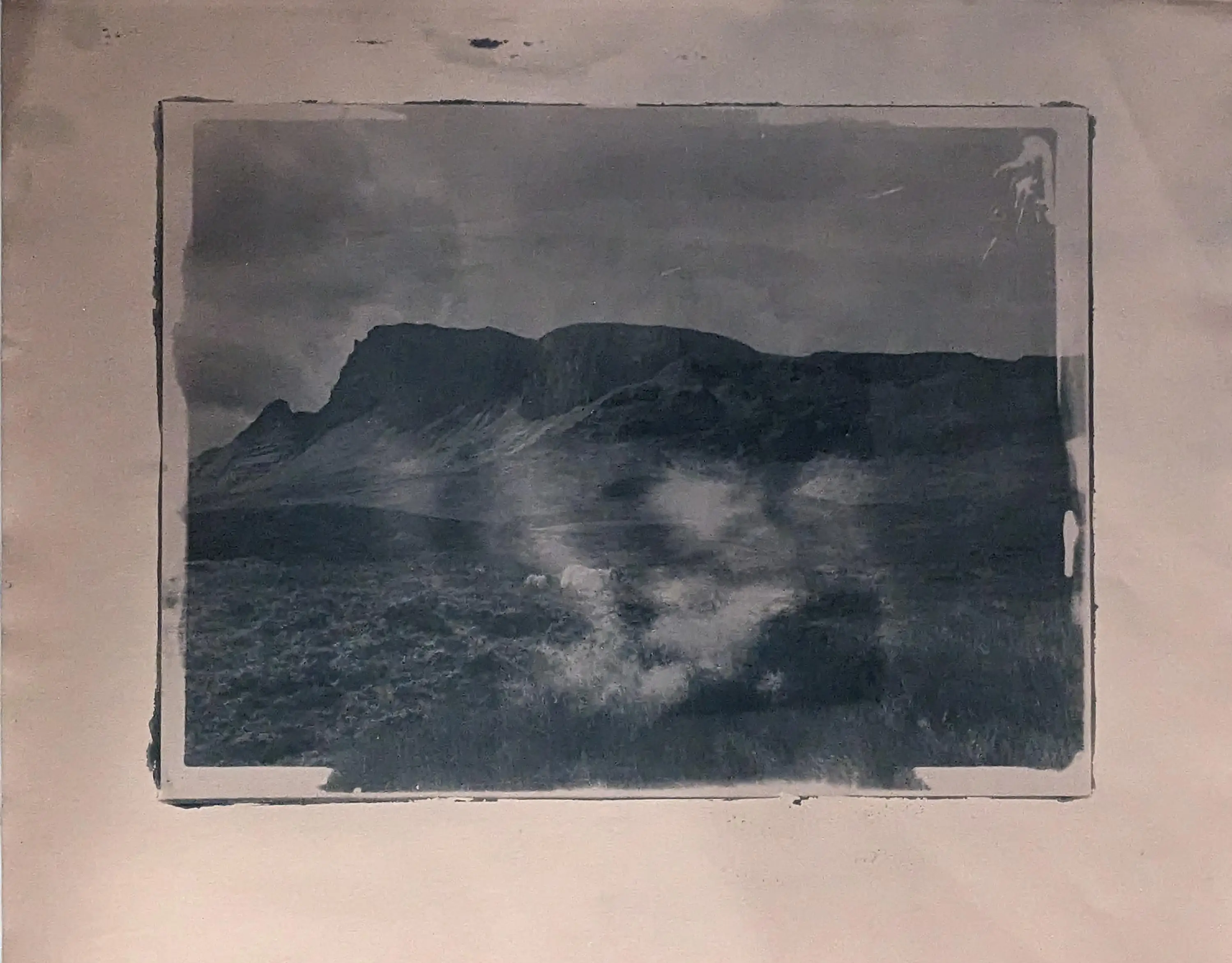 Mountain Series The Sky is Falling 11 Sheep mid to pink toned cyanotype