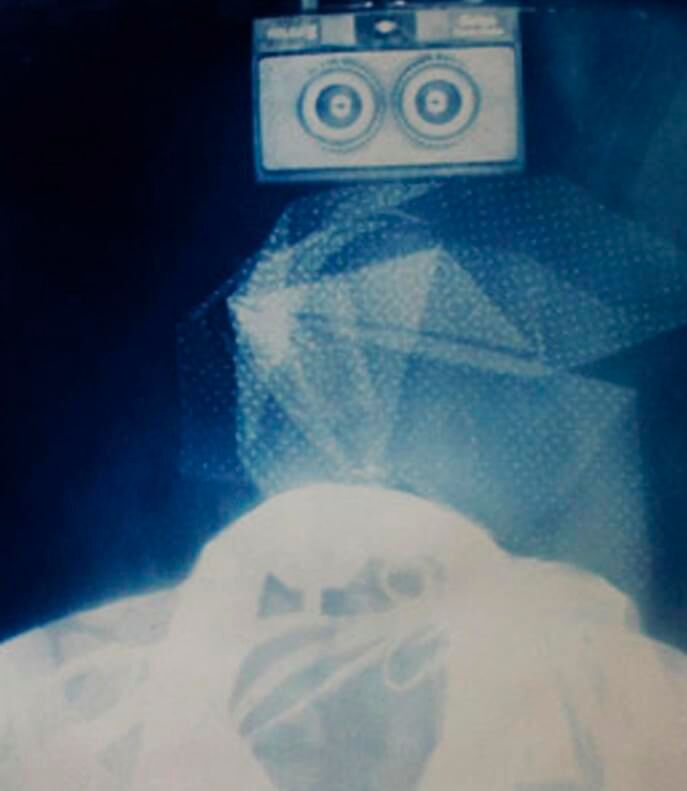 self portrait with holga head and eyes