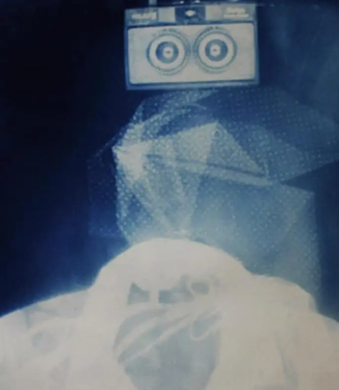 self portrait with holga head and eyes