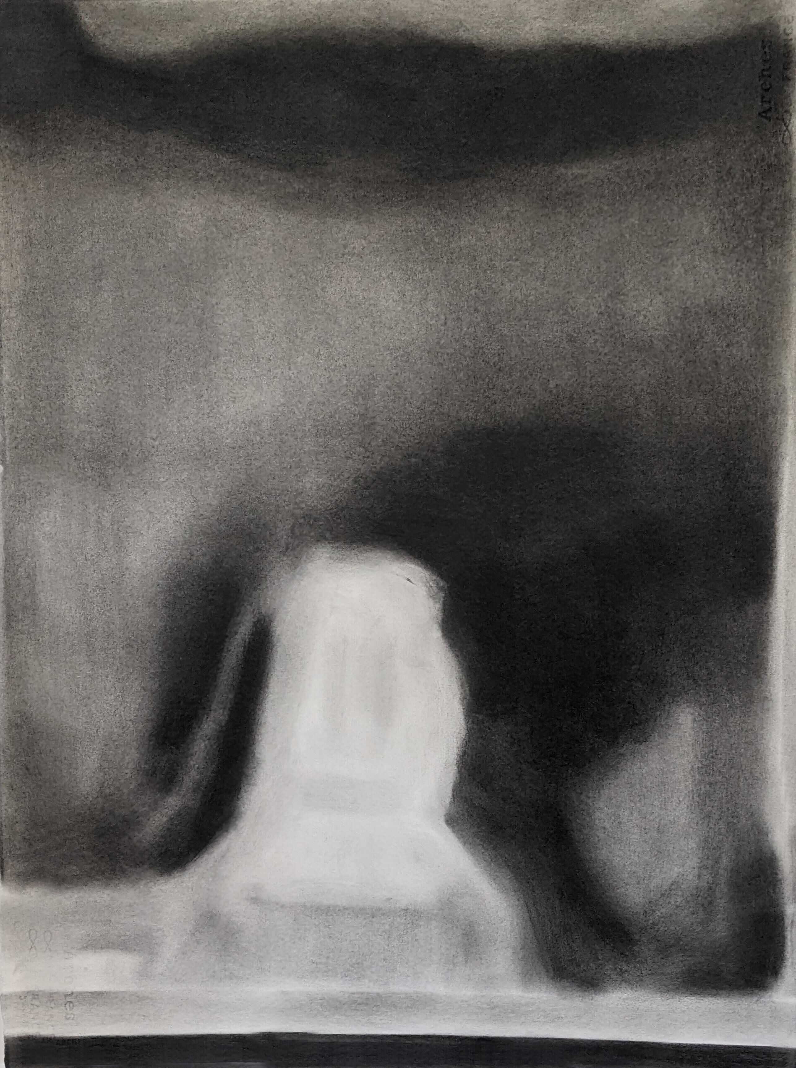 Drawing Portrait without a face series Ghost chair