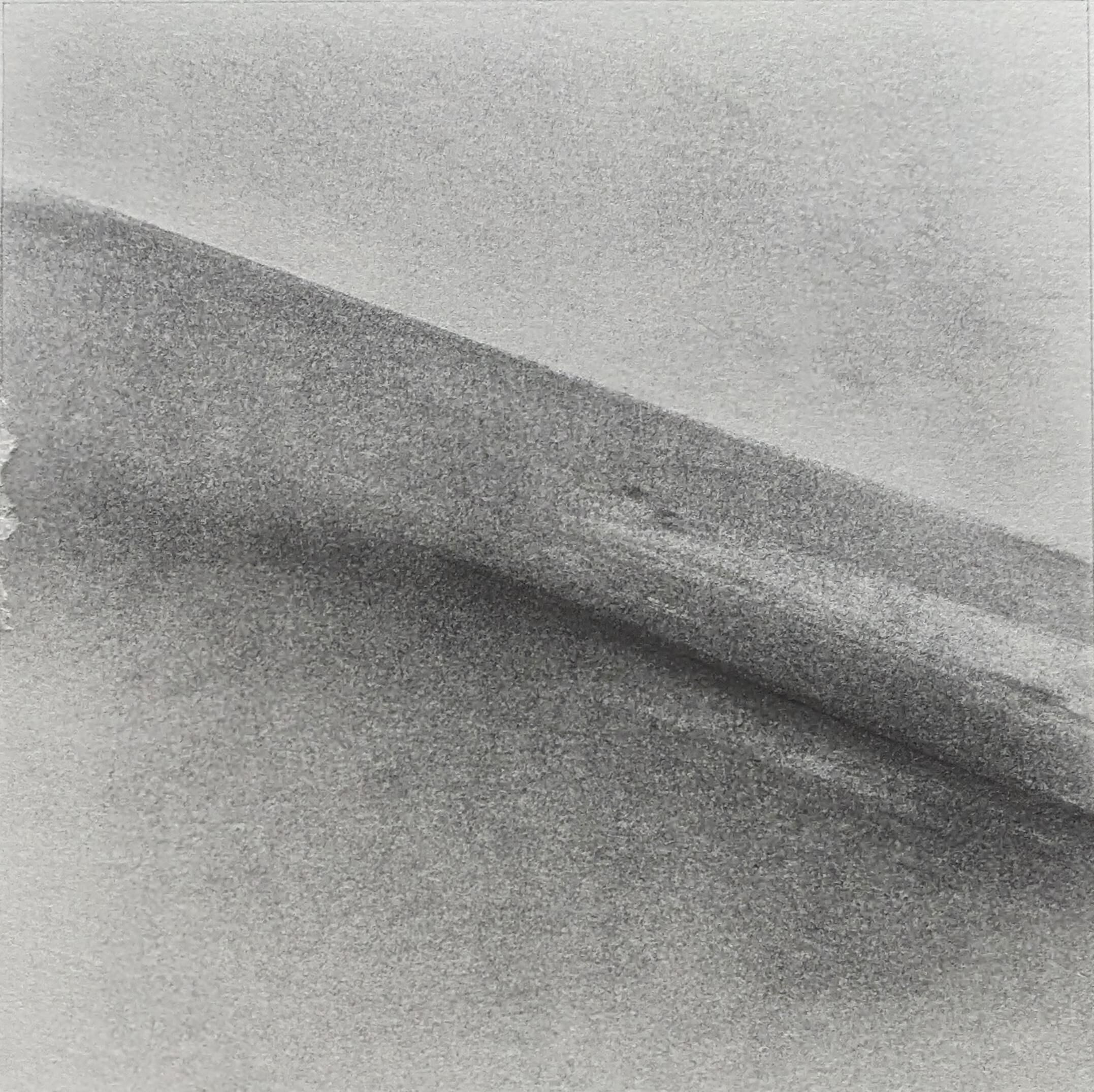 Small graphite drawing with torn edge