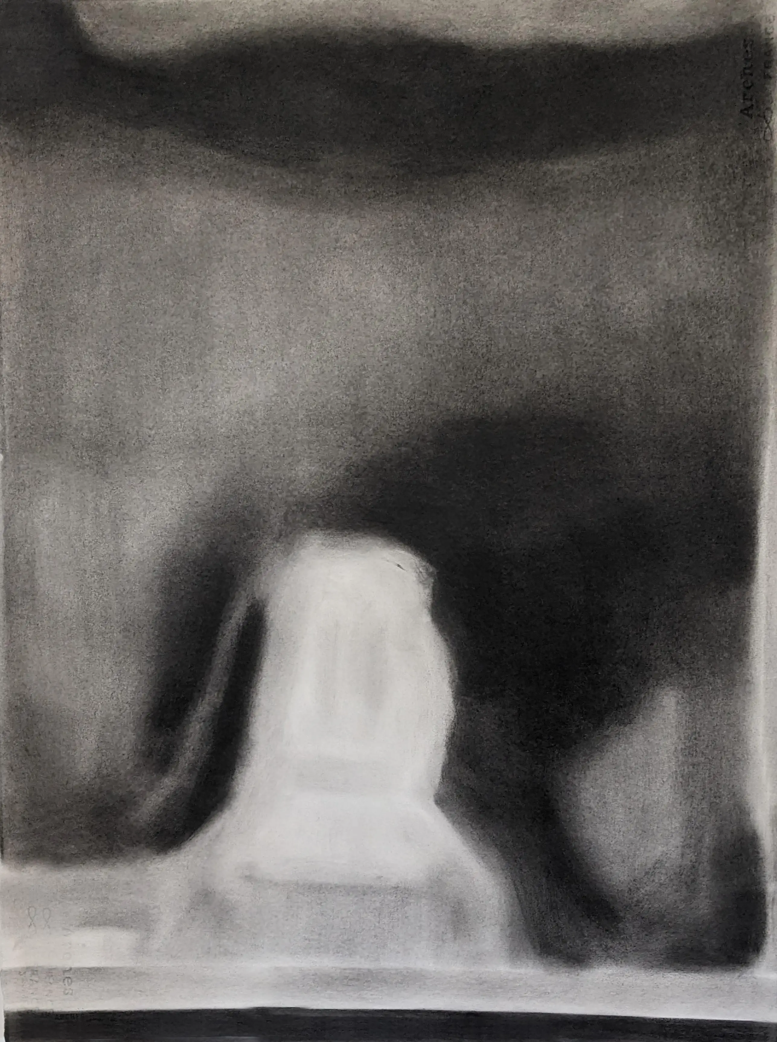 Drawing Portrait without a face series Ghost chair